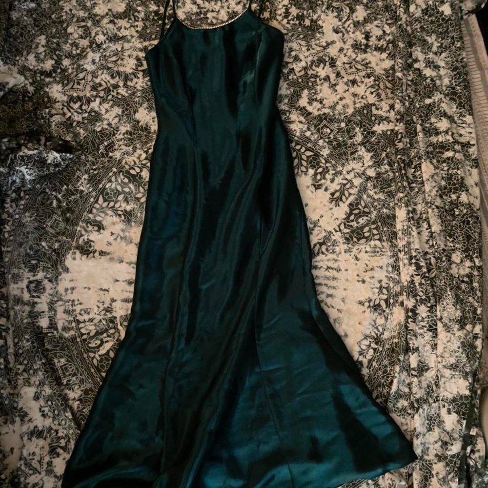 Emerald Green Silk Dress